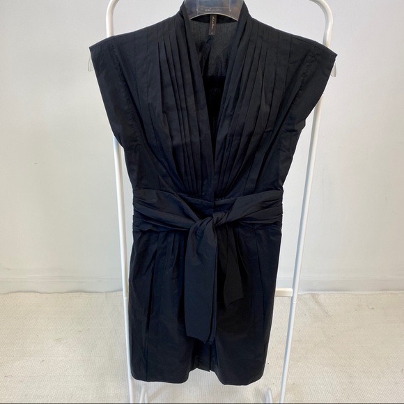 Anthropologie Dress BCBGMaxAzria 0 Kimono Wrap Belt Mini Black - Picture 9 of 11